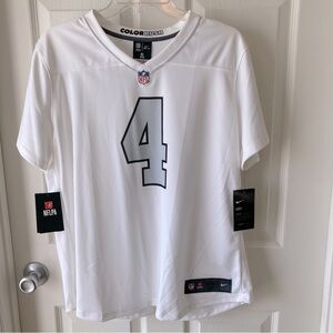NIKE Women's Las Vegas Raiders Derek Carr #4 Color Rush Jersey Size XL White